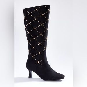 Cato Black and Gold Heeled Boots